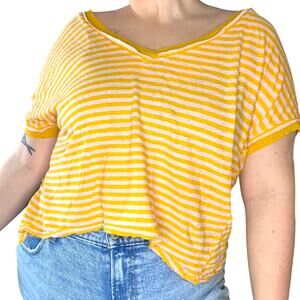 We The Free Striped Oversized Tee Shirt T-Shirt Small